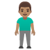 🧍🏽‍♂️ man standing: medium skin tone display on Google